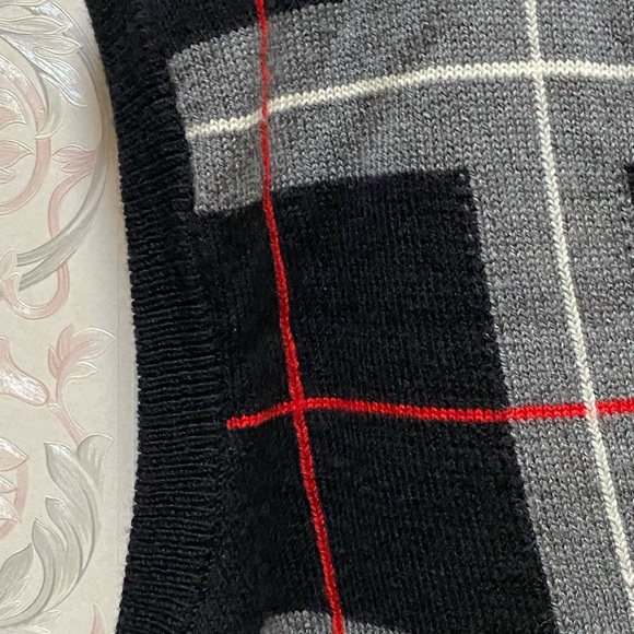 VINTAGE Clark Gregory Sweater Men MED Black Vest Cardigan Argyle Scotland - Picture 7 of 14
